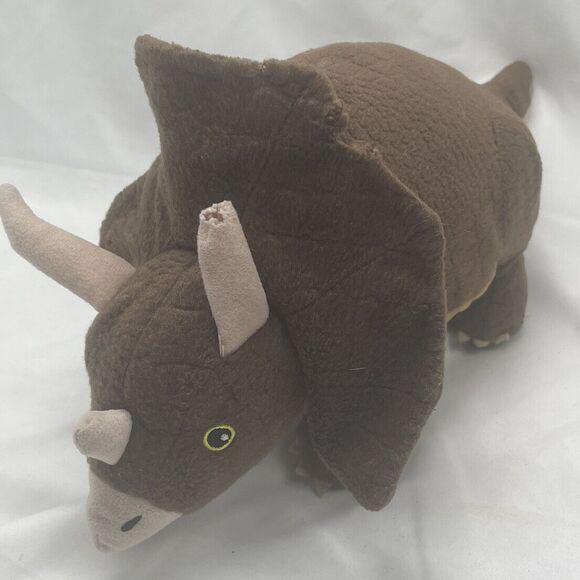 Kohl's care's Brown  Triceratops dinosaur 12" plush stuffed animal Toy - Picture 1 of 11